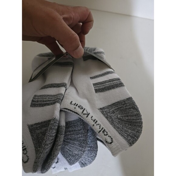 Calvin Klein No Show Socks 6-Pair Men's Cushion White Gray Size 7-12 NWT - Picture 7 of 7